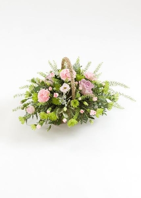 Pink & Green Funeral Basket