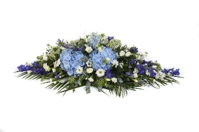 Blue & White Casket Spray