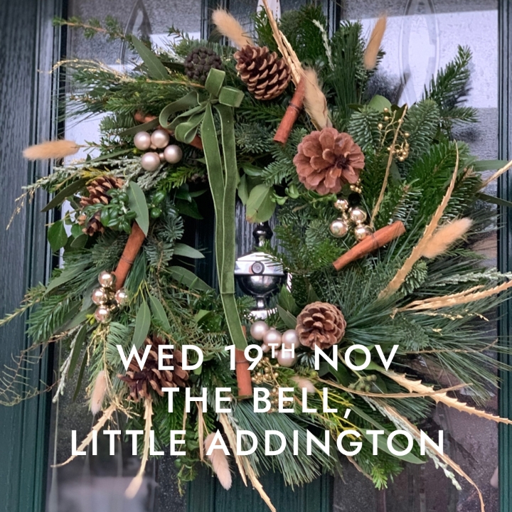 Wreath Workshop  The Bell Little Addington Wed 19th Nov