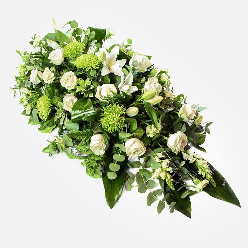 Ivory & Green Casket Spray