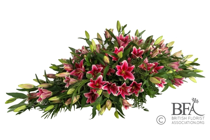 Pink Lily Casket Spray